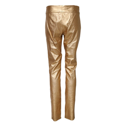 Dolce & Gabbana Metallic Gold High Waist Skinny Trouser Pants Dolce & Gabbana