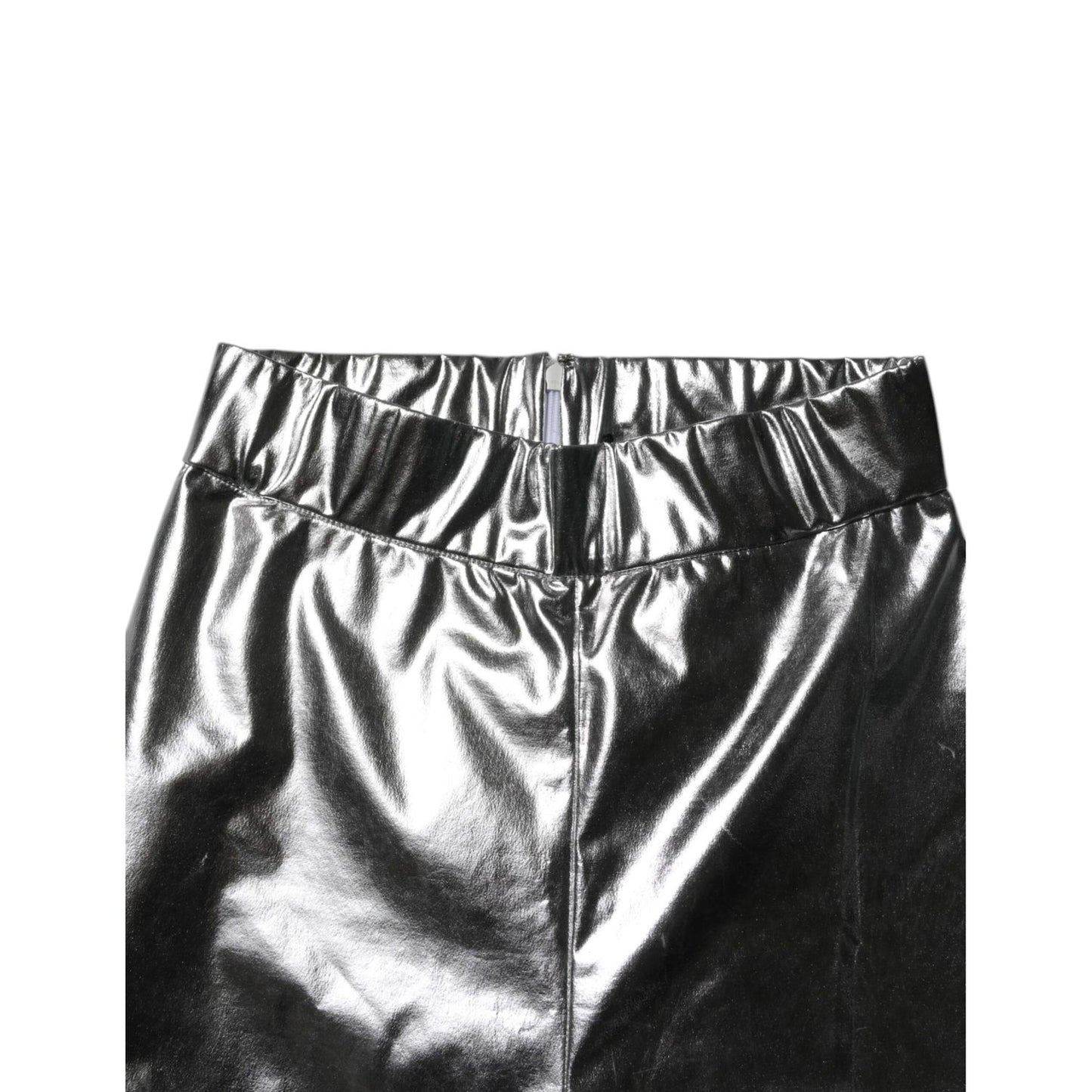 Dolce & Gabbana Metallic Silver Polyester Slim Fit Leggings Pants Dolce & Gabbana