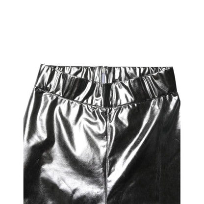 Dolce & Gabbana Metallic Silver Polyester Slim Fit Leggings Pants Dolce & Gabbana