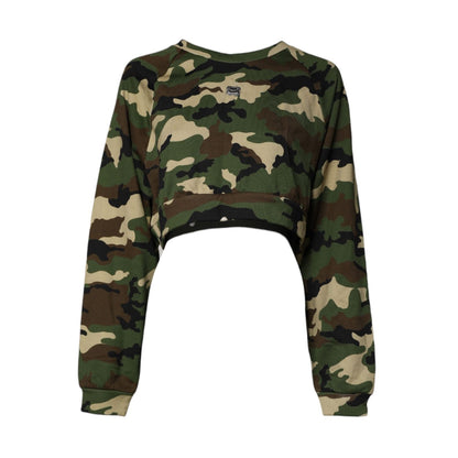 Dolce & Gabbana Multicolor Camou Cropped Sweatshirt Sweater Dolce & Gabbana
