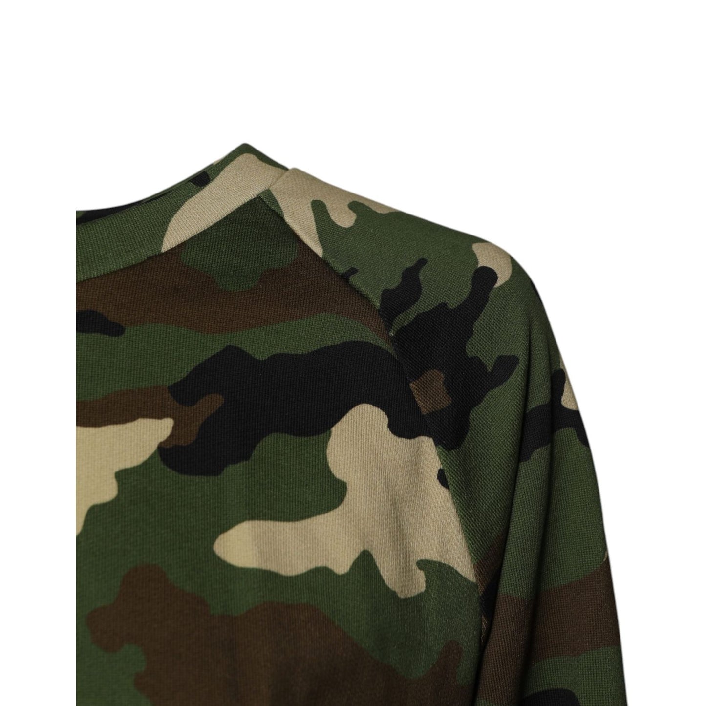 Dolce & Gabbana Multicolor Camou Cropped Sweatshirt Sweater Dolce & Gabbana