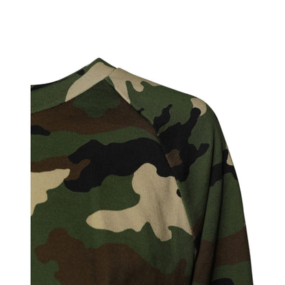 Dolce & Gabbana Multicolor Camou Cropped Sweatshirt Sweater Dolce & Gabbana