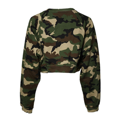 Dolce & Gabbana Multicolor Camou Cropped Sweatshirt Sweater Dolce & Gabbana