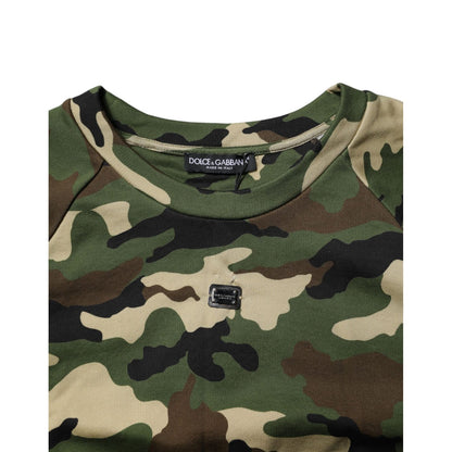 Dolce & Gabbana Multicolor Camou Cropped Sweatshirt Sweater Dolce & Gabbana