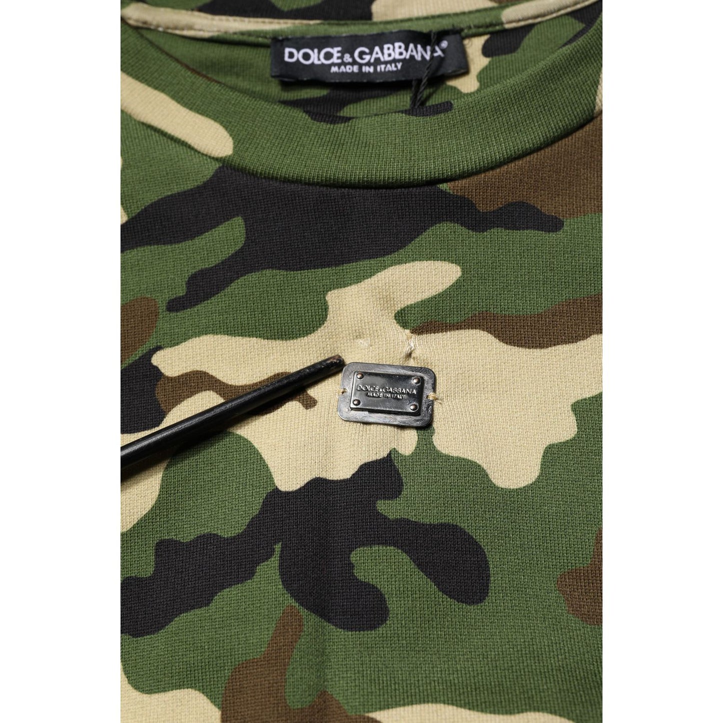 Dolce & Gabbana Multicolor Camou Cropped Sweatshirt Sweater Dolce & Gabbana