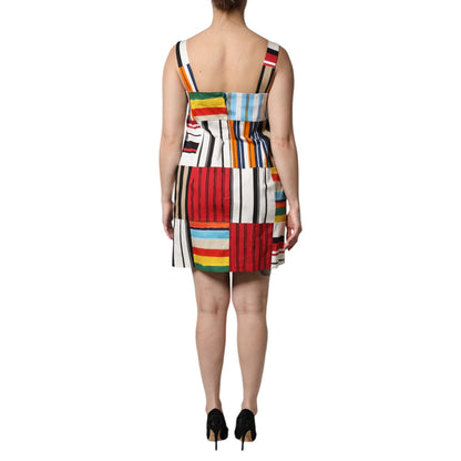 Dolce & Gabbana Multicolor Cotton Stripe Sleeveless Dress Dolce & Gabbana