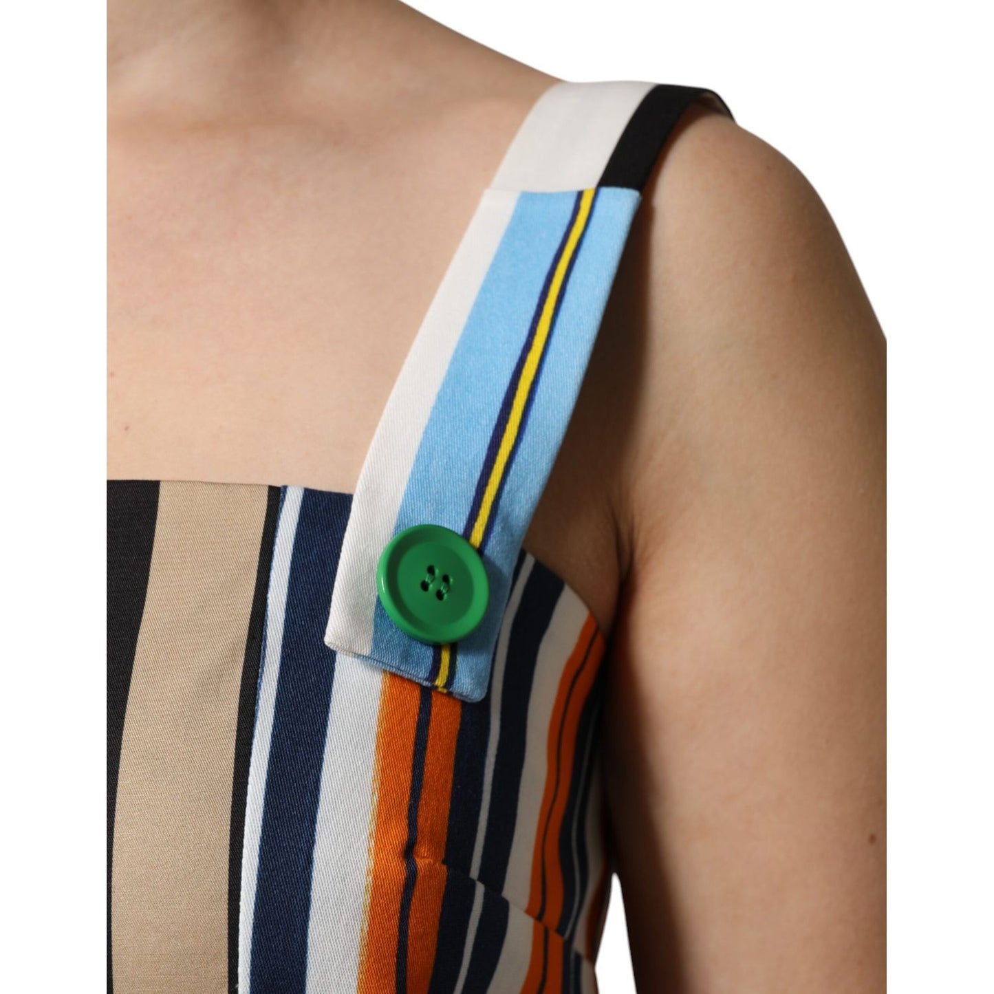 Dolce & Gabbana Multicolor Cotton Stripe Sleeveless Dress Dolce & Gabbana