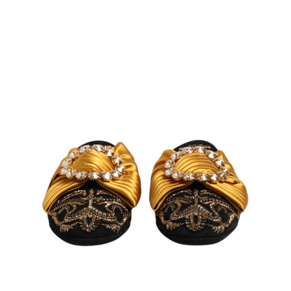 Dolce & Gabbana Multicolor Embellished Flat Sandals Shoes Dolce & Gabbana