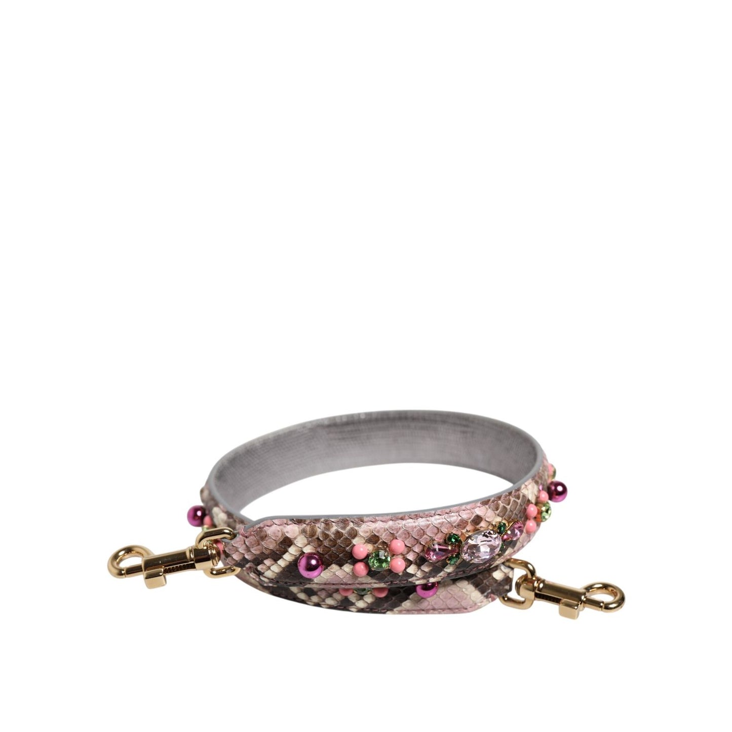 Dolce & Gabbana Multicolor Embellished Handbag Shoulder Strap 1728,67345645728,Bags,Dolce & Gabbana,Leather Accessories - Women - Bags,Material: 100% Python Leather,New with tags,Shoulder Straps - Bags,Women,Women - Bags