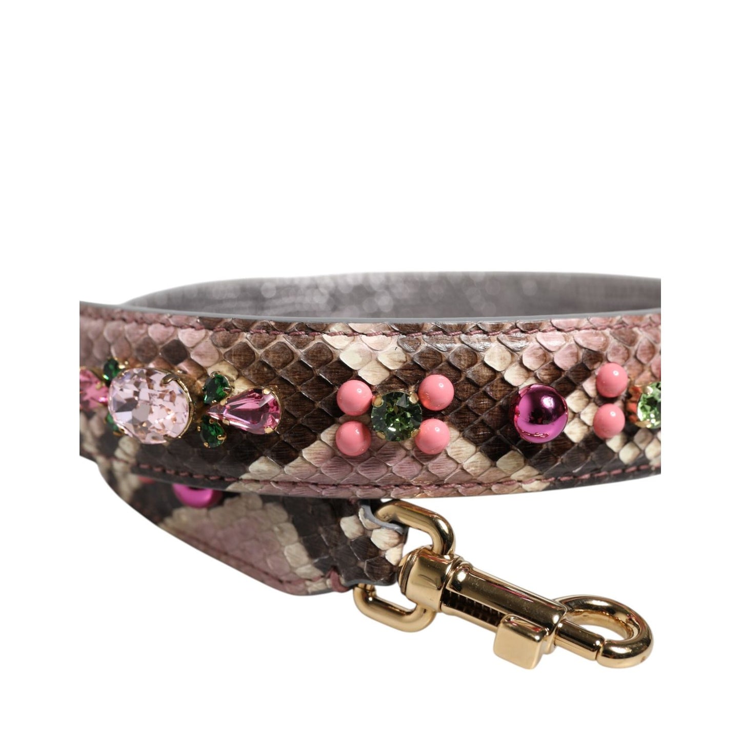 Dolce & Gabbana Multicolor Embellished Handbag Shoulder Strap 1728,67345645728,Bags,Dolce & Gabbana,Leather Accessories - Women - Bags,Material: 100% Python Leather,New with tags,Shoulder Straps - Bags,Women,Women - Bags