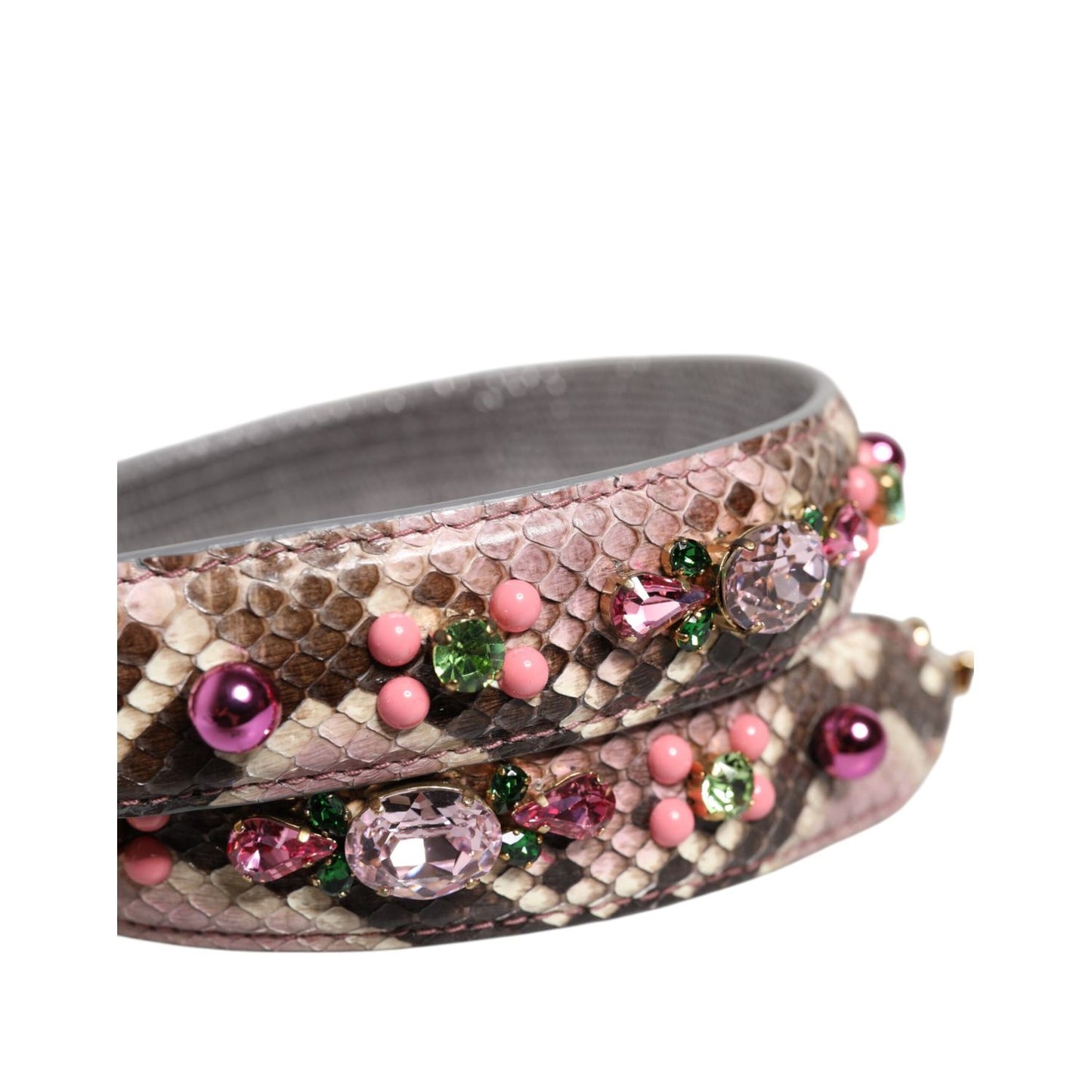 Dolce & Gabbana Multicolor Embellished Handbag Shoulder Strap 1728,67345645728,Bags,Dolce & Gabbana,Leather Accessories - Women - Bags,Material: 100% Python Leather,New with tags,Shoulder Straps - Bags,Women,Women - Bags