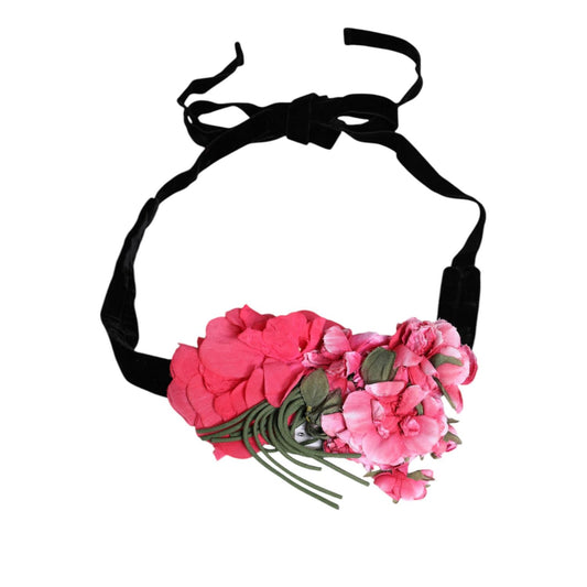 Dolce & Gabbana Multicolor Floral Applique Detail Tie Belt Dolce & Gabbana