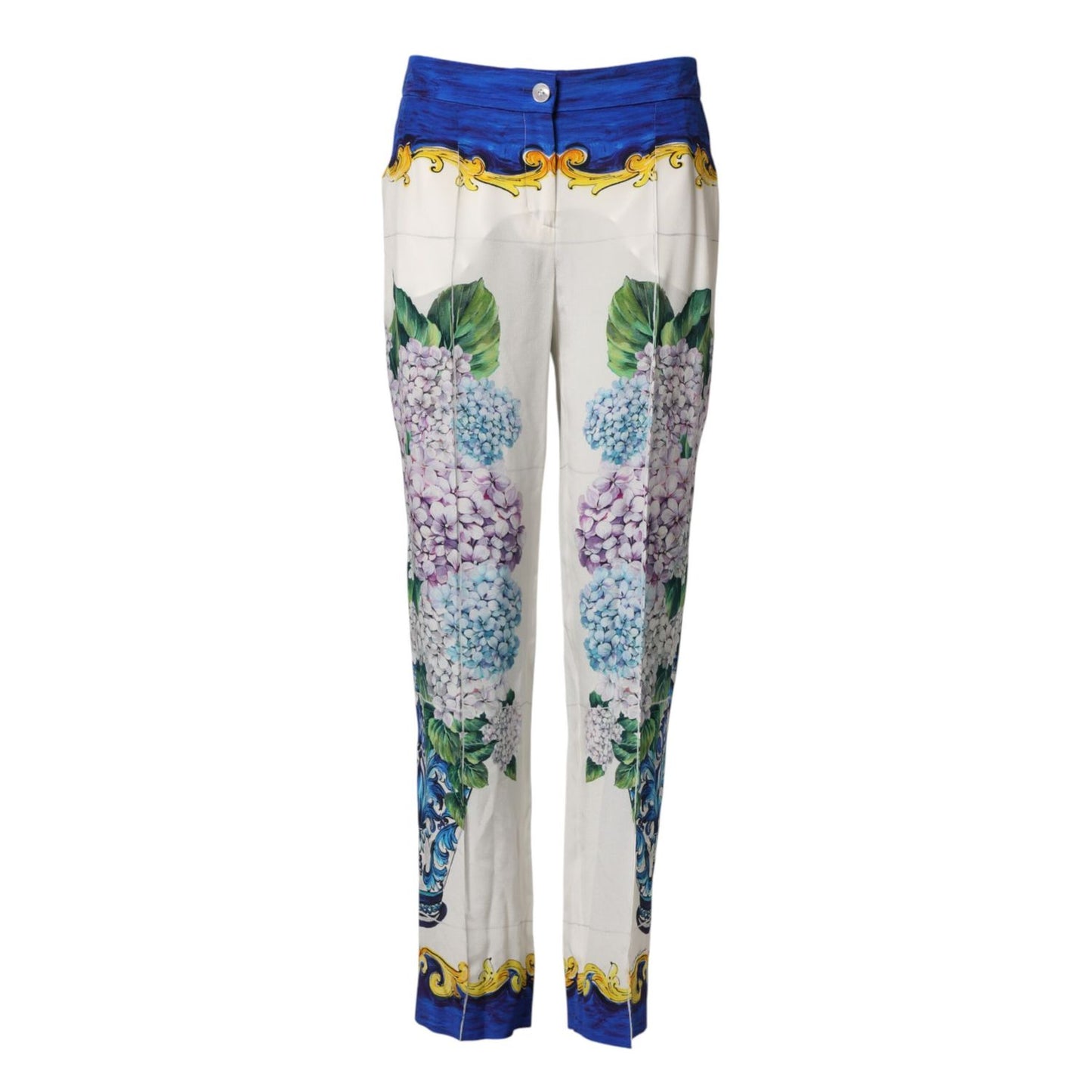 Dolce & Gabbana Multicolor Floral Pattern Straight Leg Pants
