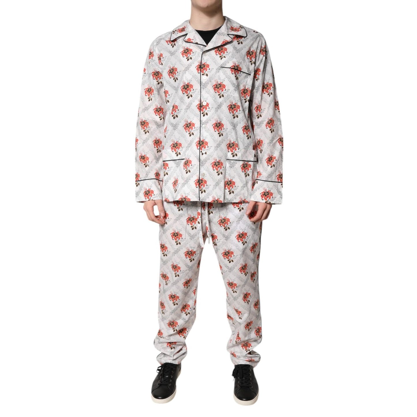 Dolce & Gabbana Multicolor Floral Print Cotton Pajama Set Sleepwear Dolce & Gabbana