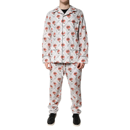 Dolce & Gabbana Multicolor Floral Print Cotton Pajama Set Sleepwear Dolce & Gabbana