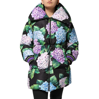 Dolce & Gabbana Multicolor Floral Print Puffer Quilted Jacket