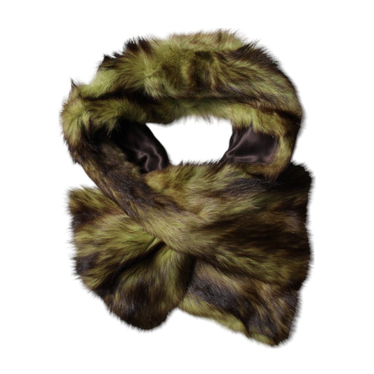 Dolce & Gabbana Multicolor Fur Shawl Neck Wrap Cover Collar Scarf Dolce & Gabbana