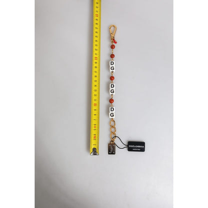 Dolce & Gabbana Multicolor Gold Tone Brass Chain DG Logo Dice Bracelet Dolce & Gabbana