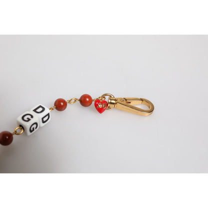 Dolce & Gabbana Multicolor Gold Tone Brass Chain DG Logo Dice Bracelet Dolce & Gabbana