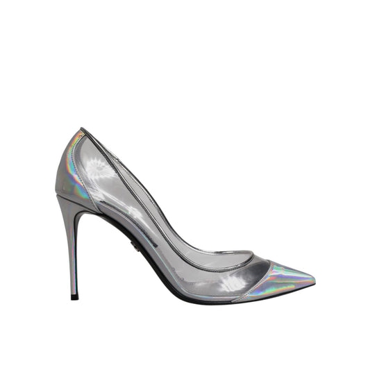 Dolce & Gabbana Multicolor Iridescent Pointed Toe Pumps Shoes 1728,67345645728,Dolce & Gabbana,EU40/US9.5,High Heel - Pumps - Shoes,Material: 70% PVC 20% Calf Leather 7% PU 3% Polyester,Multicolor,Preowned / Defect,Pumps - Shoes,Pumps - Women - Shoes,Shoe