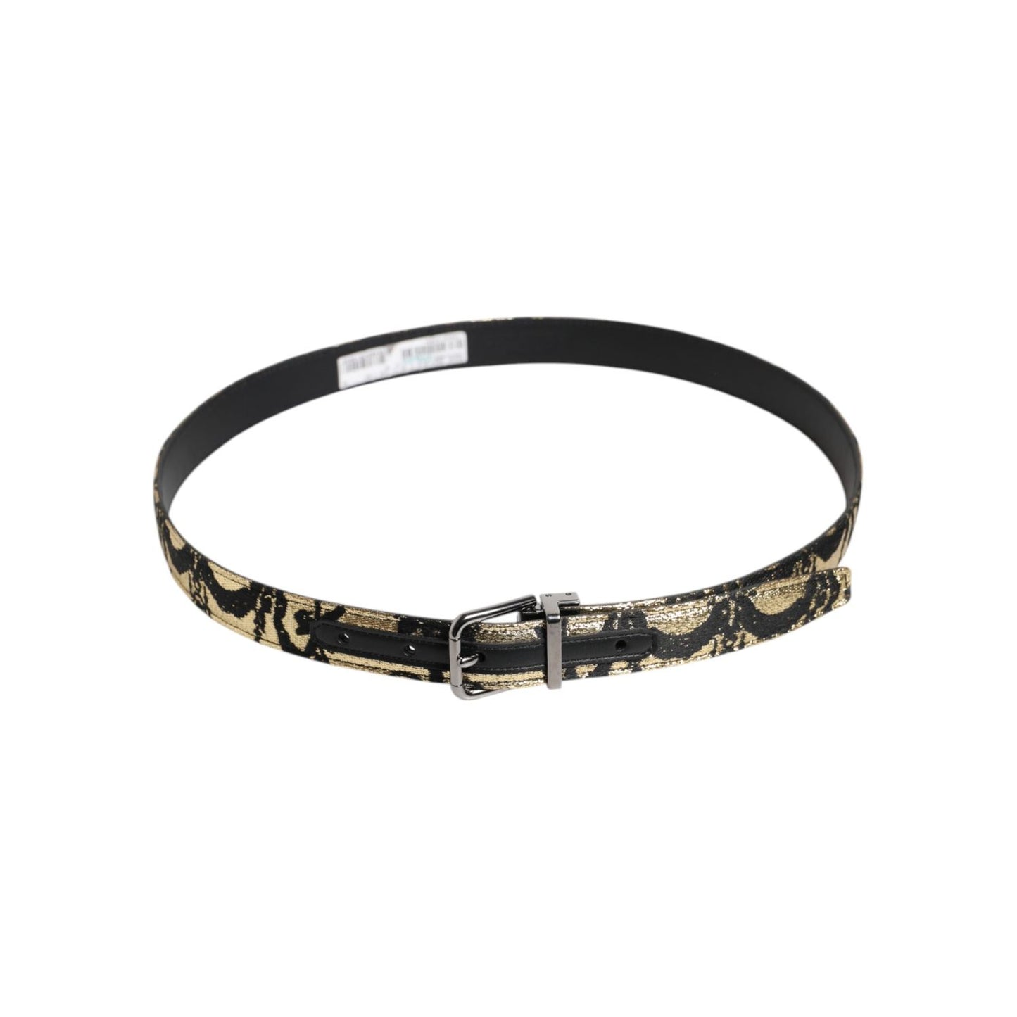 Dolce & Gabbana Multicolor Jacquard Leather Metal Buckle Belt Dolce & Gabbana