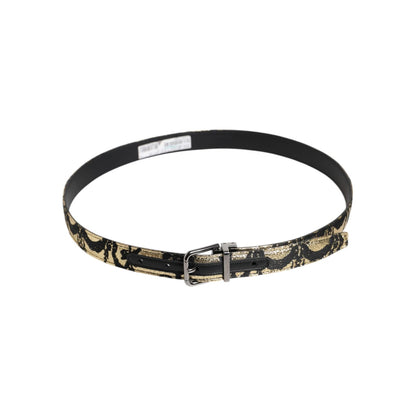 Dolce & Gabbana Multicolor Jacquard Leather Metal Buckle Belt Dolce & Gabbana