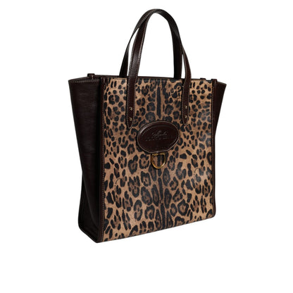 Dolce & Gabbana Multicolor Leopard Shopping Tote Shoulder WomenBorse Bag Dolce & Gabbana