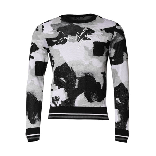 Dolce & Gabbana Multicolor Logo Crew Neck Pullover Sweater 1728,67345645728,Clothing,Dolce & Gabbana,IT46 | S,Material: 100% Silk,Men,Men - Clothing,Multicolor,Preowned / Defect,Sweaters - Clothing,Sweaters - Men - Clothing,Sweatshirts - Sweaters - Clothi