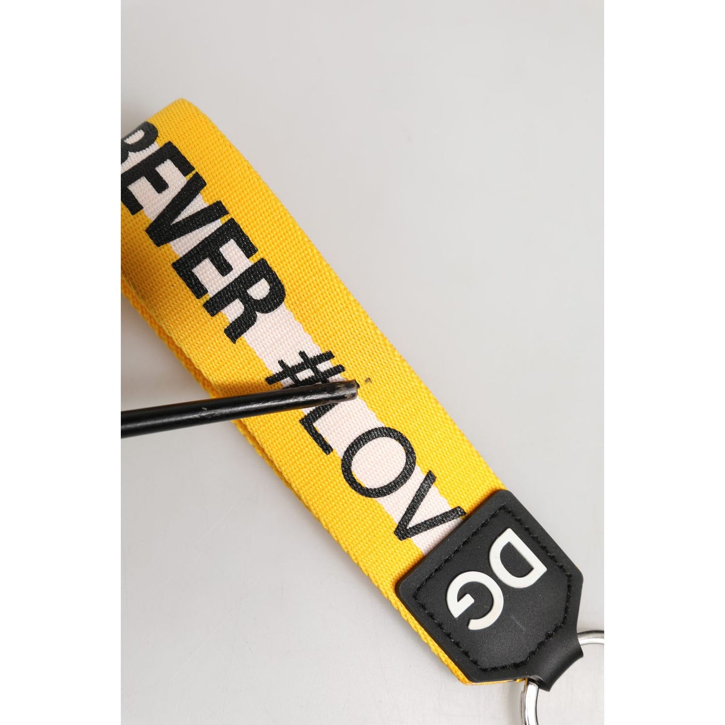 Dolce & Gabbana Multicolor Logo Polyester Brass Holder Keychain Keyring