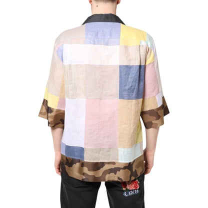 Dolce & Gabbana Multicolor Patchwork Short Sleeve Shirt Dolce & Gabbana