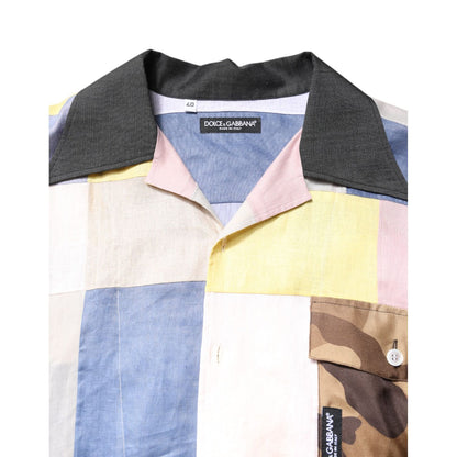 Dolce & Gabbana Multicolor Patchwork Short Sleeve Shirt Dolce & Gabbana