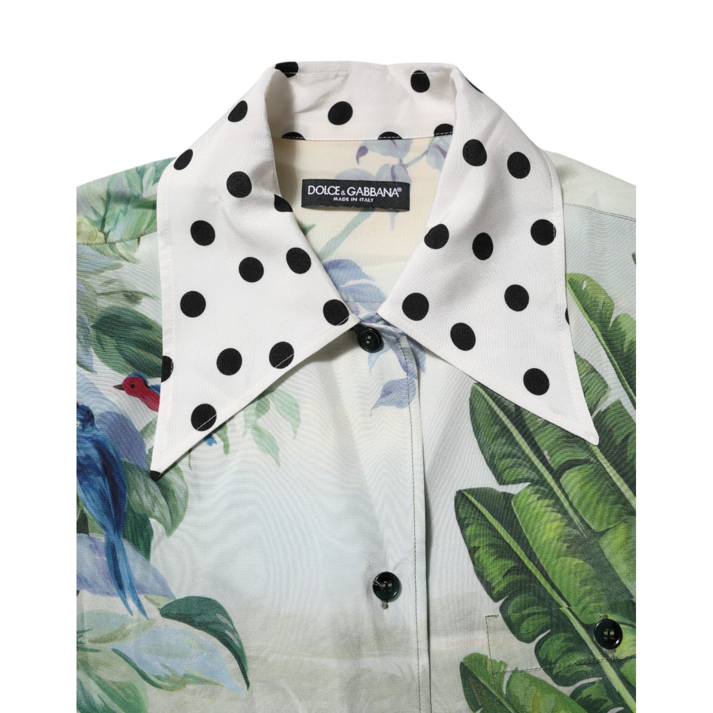 Dolce & Gabbana Multicolor Printed Silk Collared Shirt Top Dolce & Gabbana