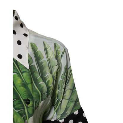 Dolce & Gabbana Multicolor Printed Silk Collared Shirt Top Dolce & Gabbana