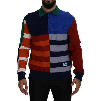 Dolce & Gabbana Multicolor Stripes Wool Pullover Sweater 1728,67345645728,Clothing,Dolce & Gabbana,IT48 | M,Material: 100% Virgin Wool,Men,Men - Clothing,Multicolor,New with tags,Sweaters - Clothing,Sweaters - Men - Clothing,Sweatshirts - Sweaters - Cloth