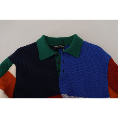 Dolce & Gabbana Multicolor Stripes Wool Pullover Sweater 1728,67345645728,Clothing,Dolce & Gabbana,IT48 | M,Material: 100% Virgin Wool,Men,Men - Clothing,Multicolor,New with tags,Sweaters - Clothing,Sweaters - Men - Clothing,Sweatshirts - Sweaters - Cloth