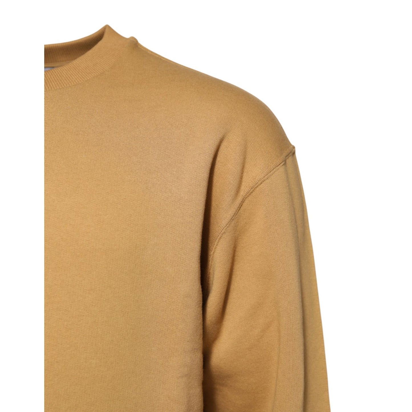Dolce & Gabbana Mustard Cotton DG Embossed Pullover Sweater Dolce & Gabbana