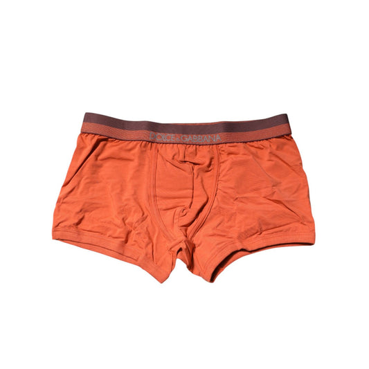 Dolce & Gabbana Orange Cotton Regular Boxer Brief Underwear Dolce & Gabbana