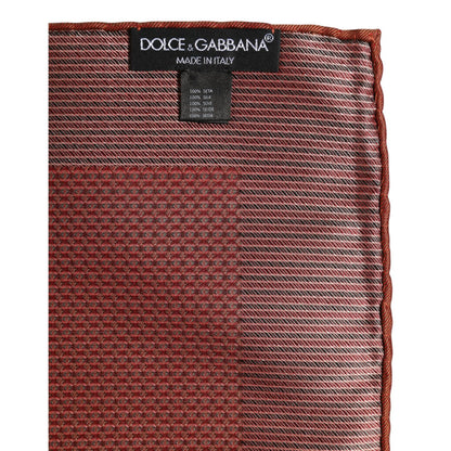 Dolce & Gabbana Orange Silk Square Men Foulard Scarf Dolce & Gabbana