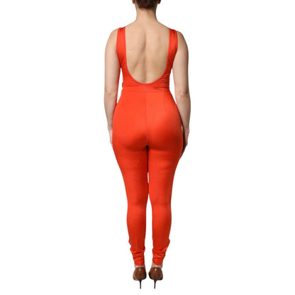 Dolce & Gabbana Orange Sleeveless Bodycon Jumpsuit Dress
