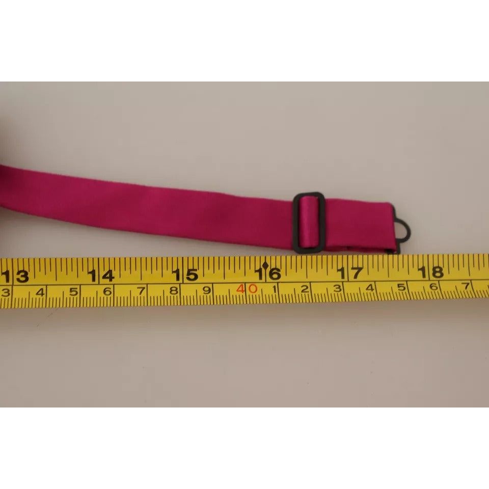 Dolce & Gabbana Pink 100% Silk Adjustable Neck Bow Tie Men