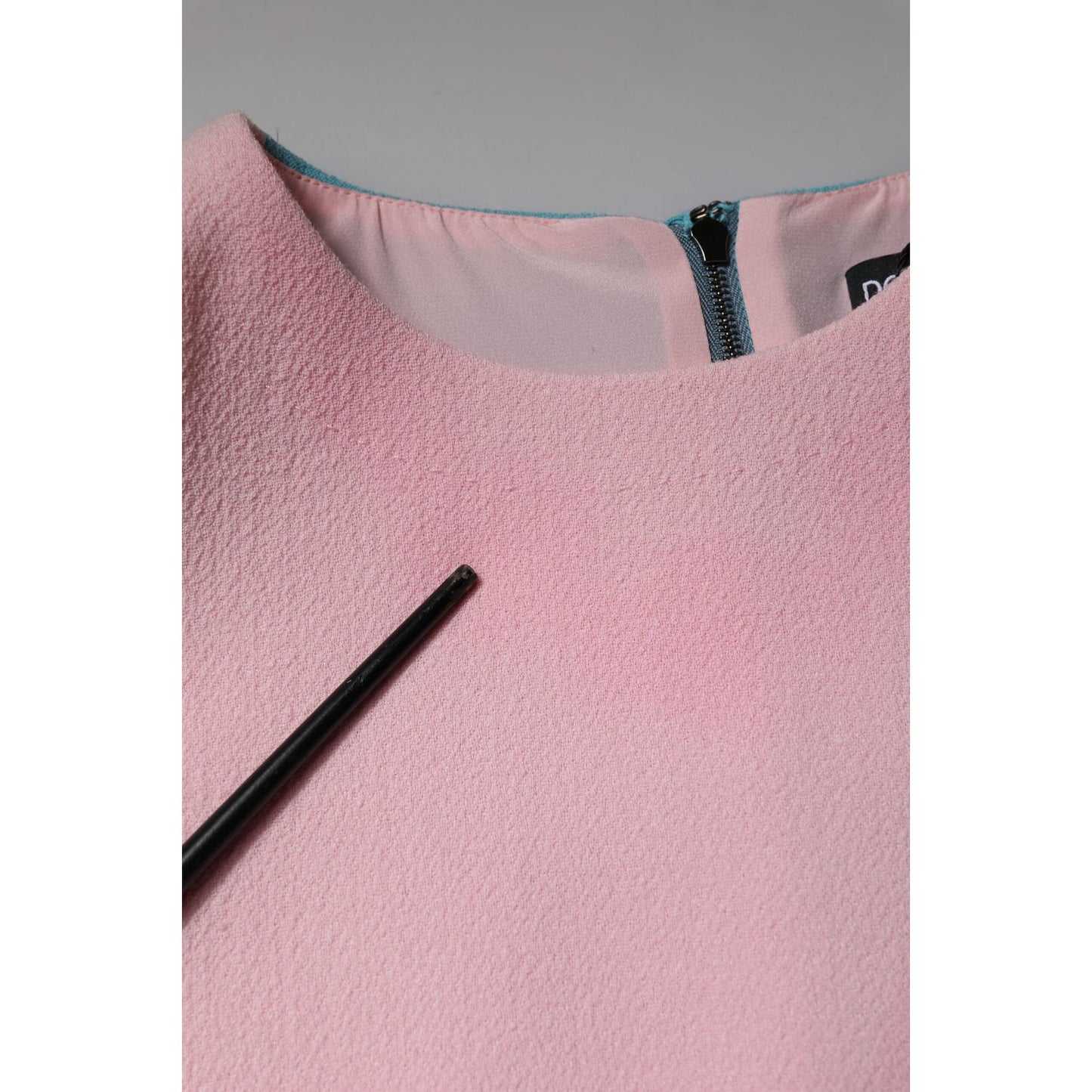 Dolce & Gabbana Pink Blue Wool Sleeveless Shift Mini Dress Dolce & Gabbana