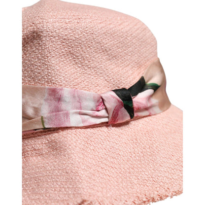 Dolce & Gabbana Pink Cotton Wide Brim Bucket Hat Dolce & Gabbana