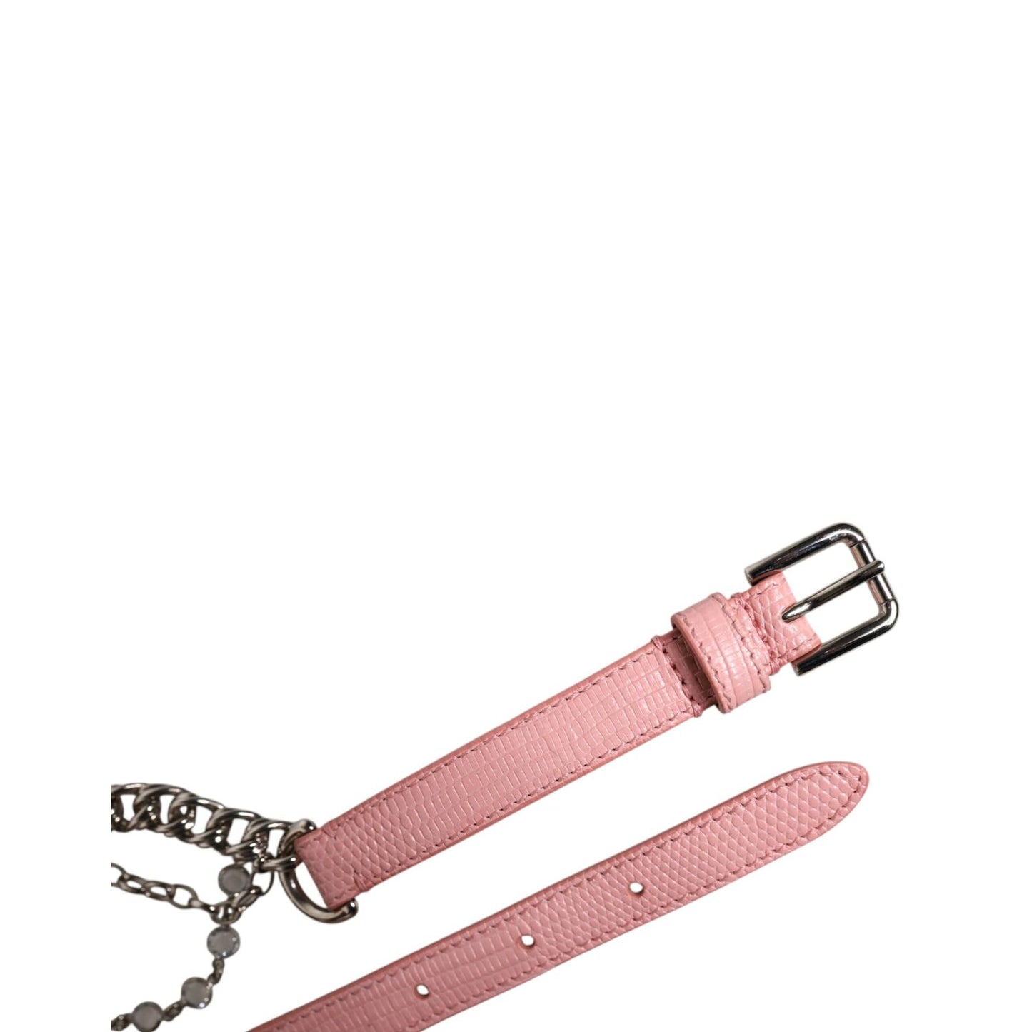 Dolce & Gabbana Pink Embelished Roses Textured Leather Belt Dolce & Gabbana
