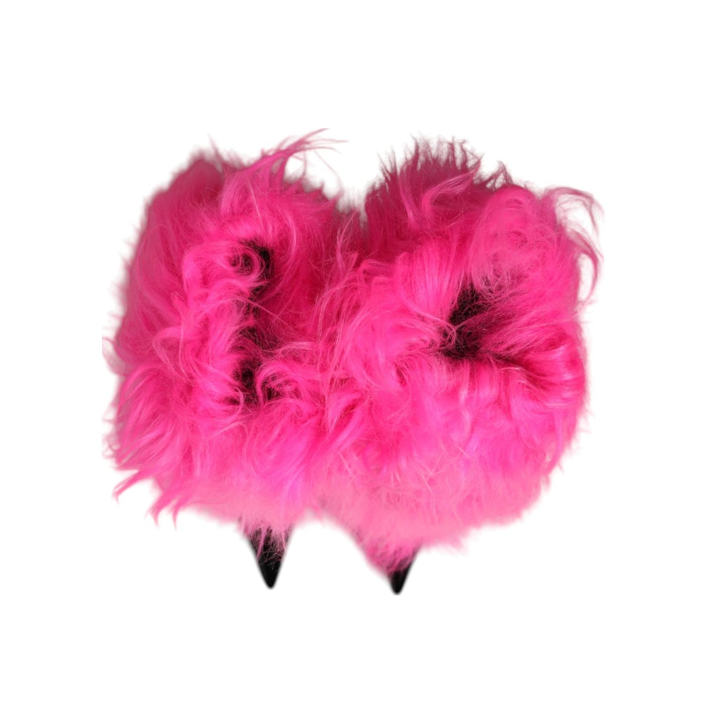 Dolce & Gabbana Pink Faux Fur Leather High Heels Boots Shoes Dolce & Gabbana
