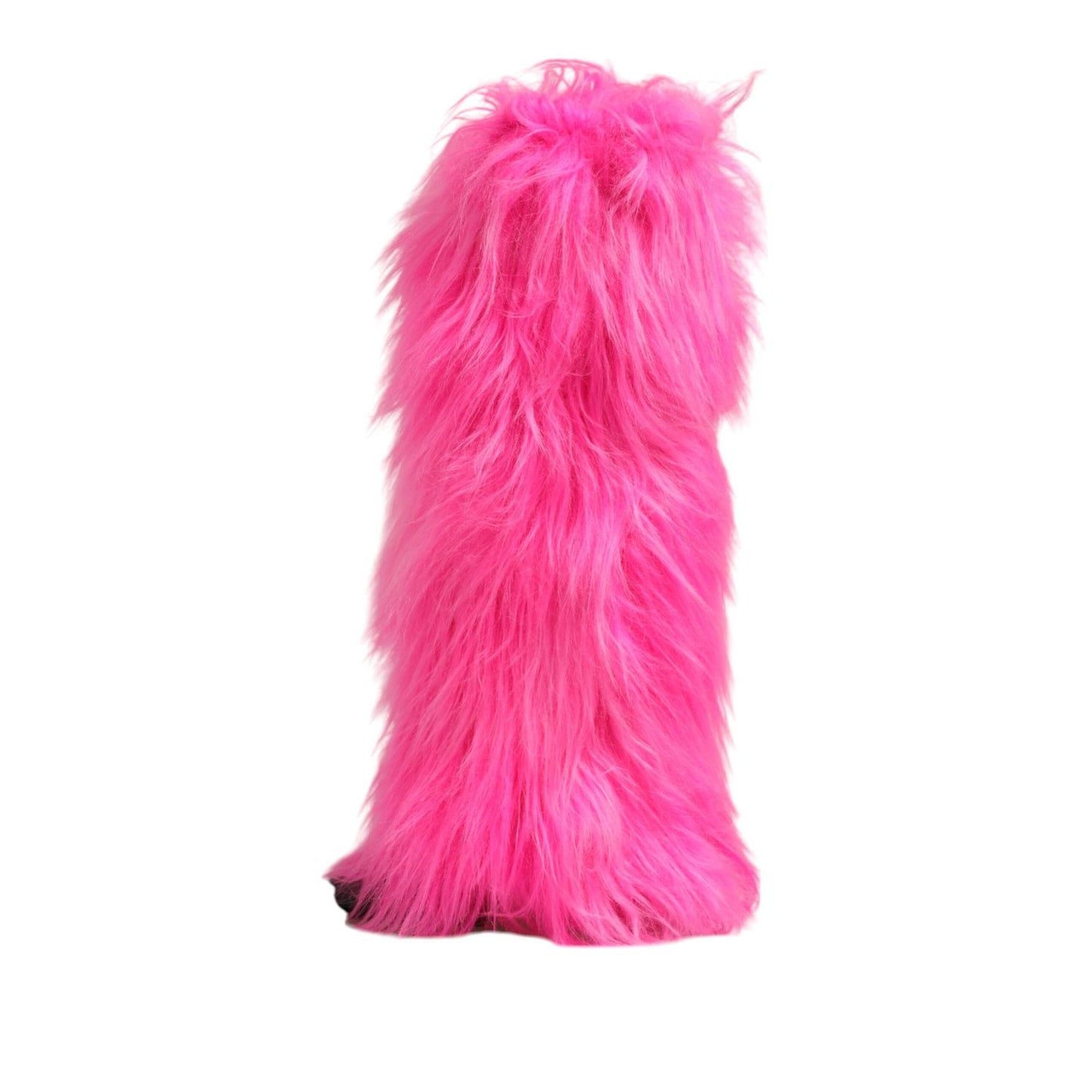 Dolce & Gabbana Pink Faux Fur Leather High Heels Boots Shoes Dolce & Gabbana