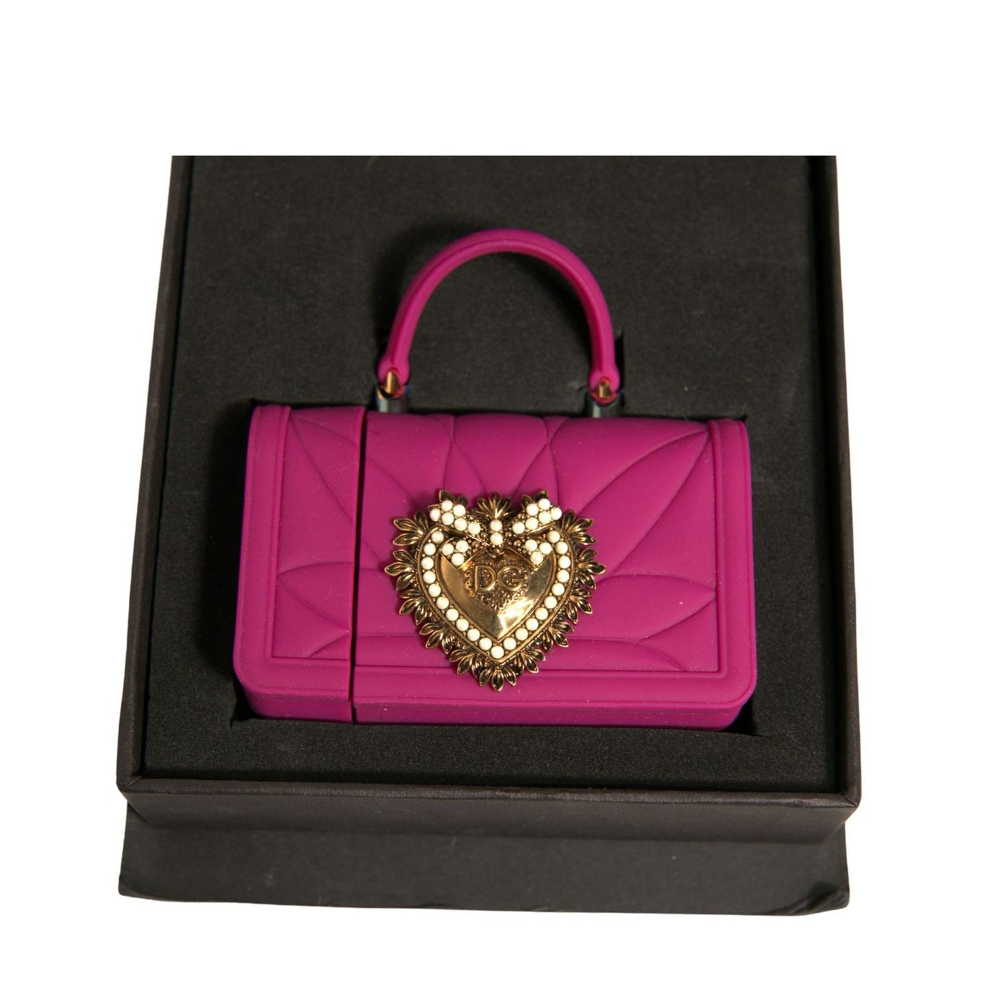 Dolce & Gabbana Pink Silicone Devotion Heart Cover Hand Bag Airpod Case Dolce & Gabbana