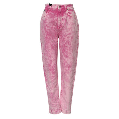 Dolce & Gabbana Pink Tie Dye High Waist Tapered Denim Jeans Dolce & Gabbana