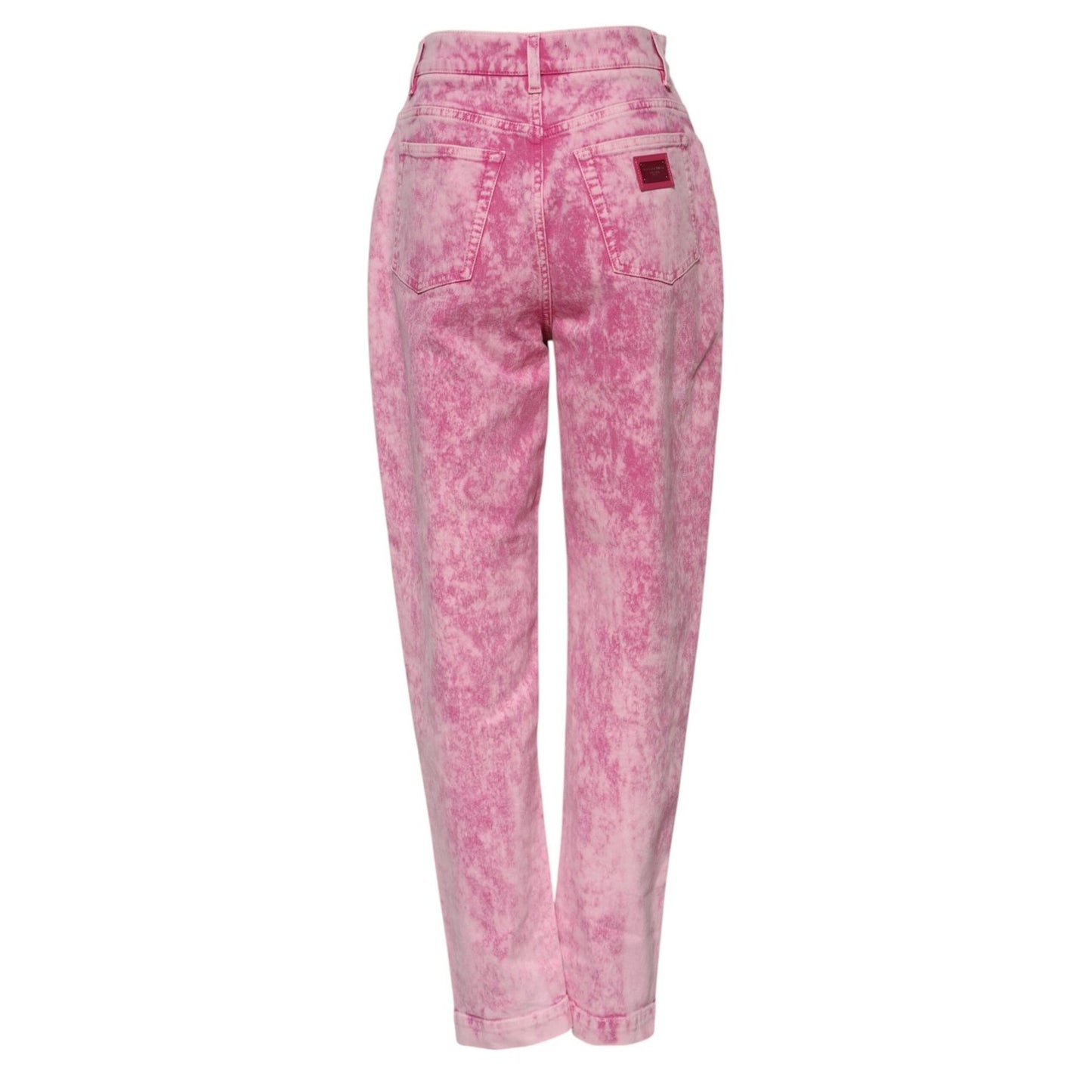 Dolce & Gabbana Pink Tie Dye High Waist Tapered Denim Jeans Dolce & Gabbana