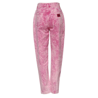 Dolce & Gabbana Pink Tie Dye High Waist Tapered Denim Jeans Dolce & Gabbana