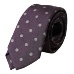 Dolce & Gabbana Purple 100% Silk Polka Dot Adjustable Men Tie Dolce & Gabbana